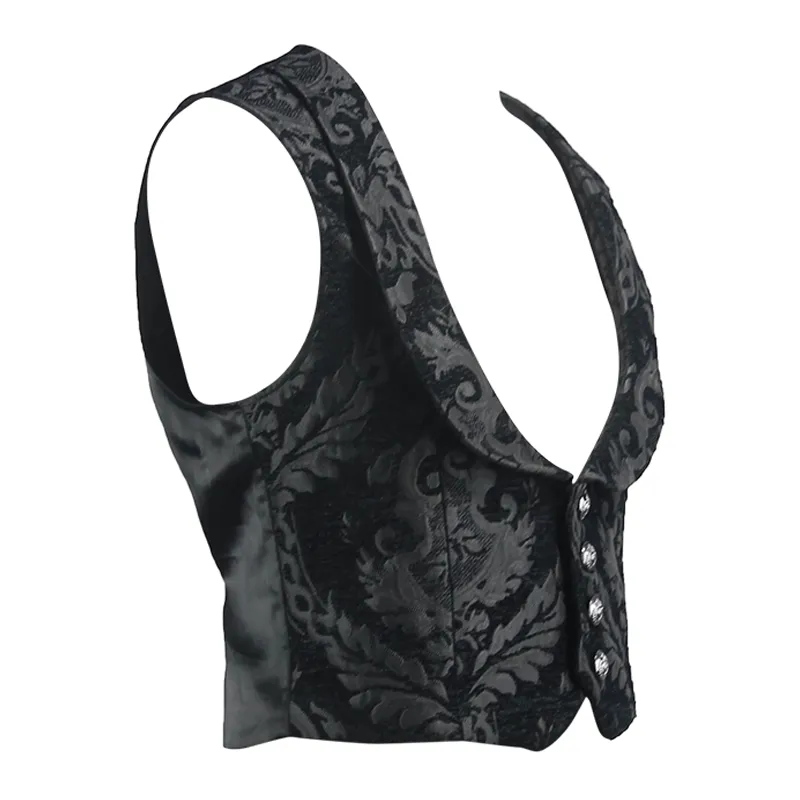 Men's Goth Single-breasted Jacquard Waistcoat