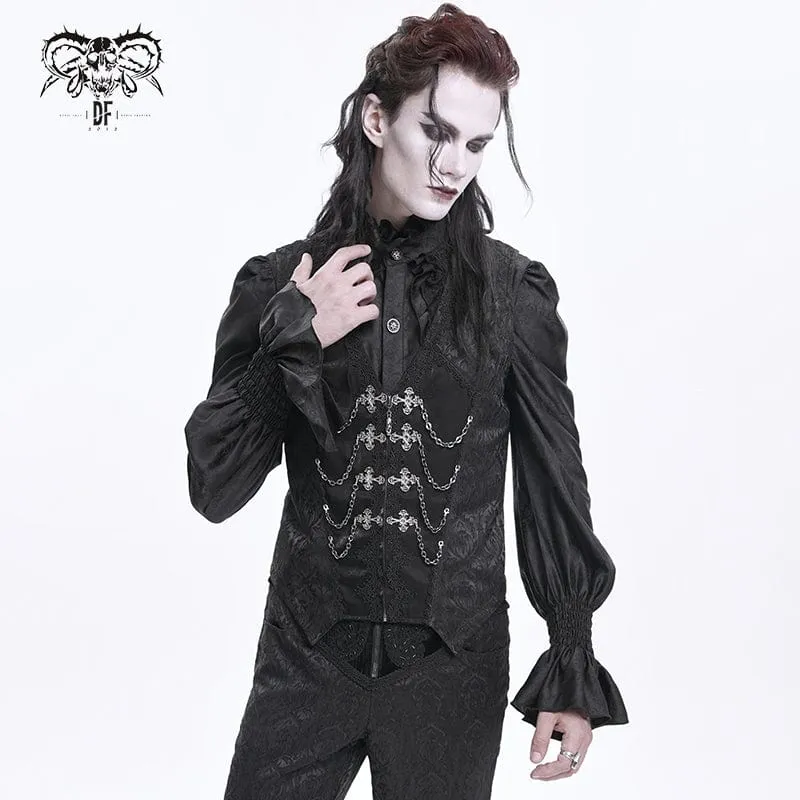 Men's Gothic Chain Buckle-up Vest