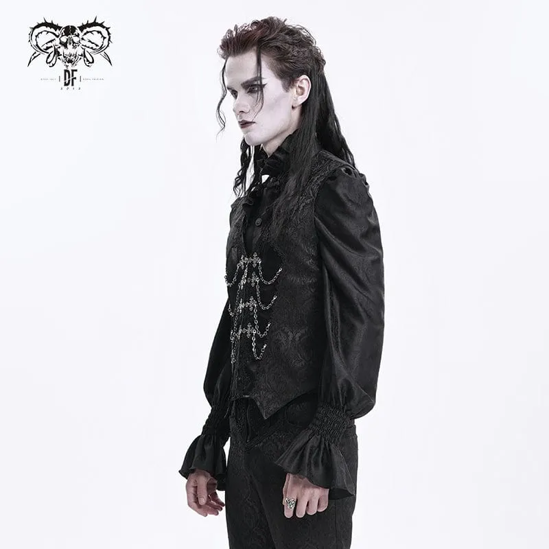 Men's Gothic Chain Buckle-up Vest