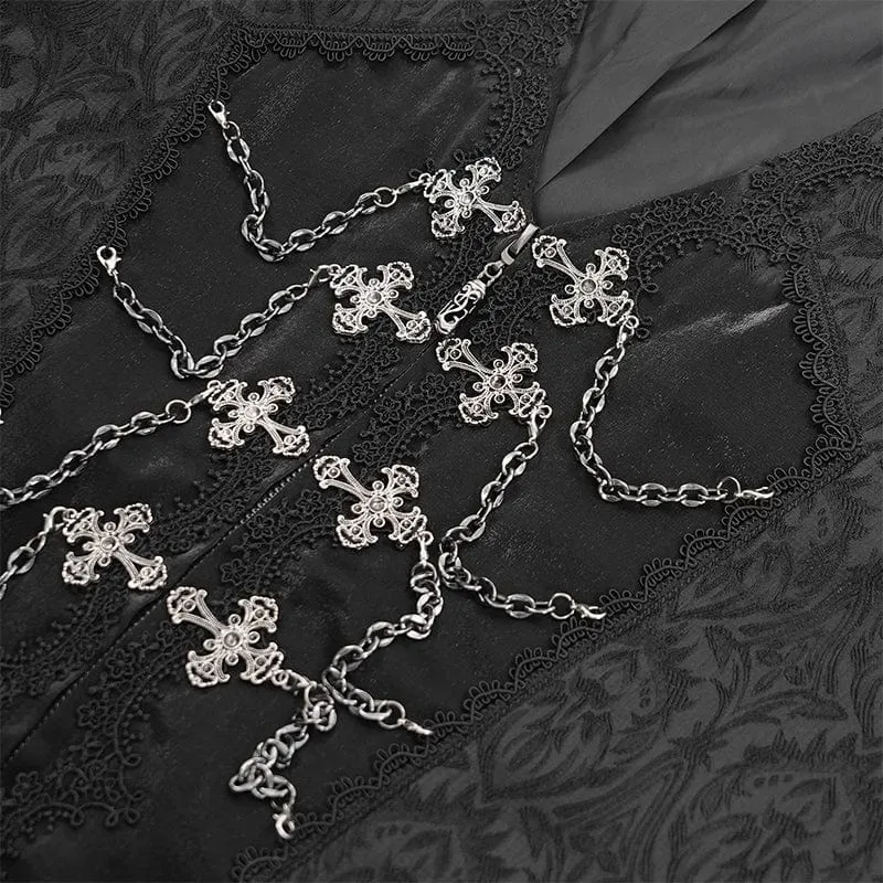 Men's Gothic Chain Buckle-up Vest