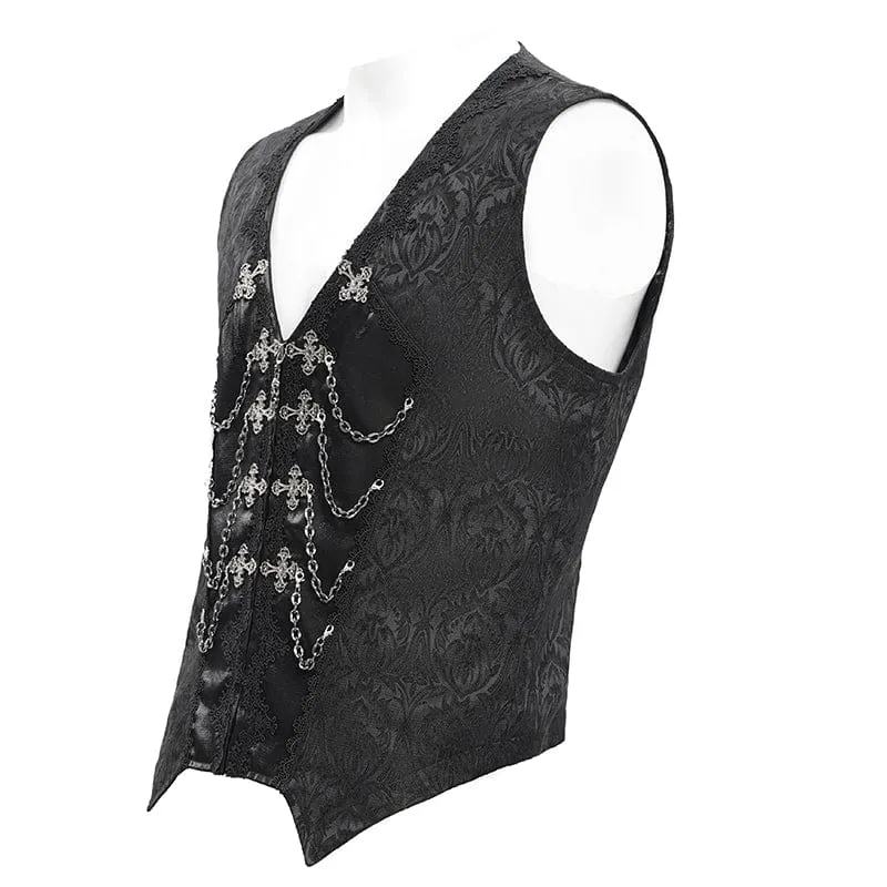 Men's Gothic Chain Buckle-up Vest