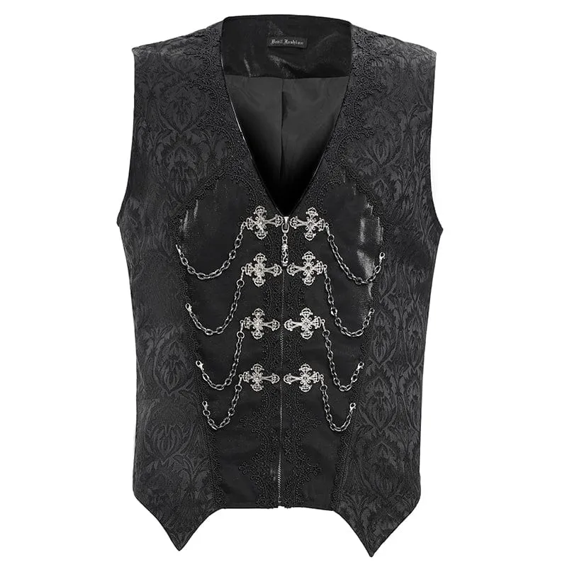Men's Gothic Chain Buckle-up Vest