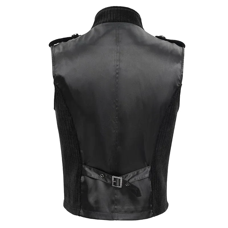 Men's Gothic Floral Crochet Zip Vest
