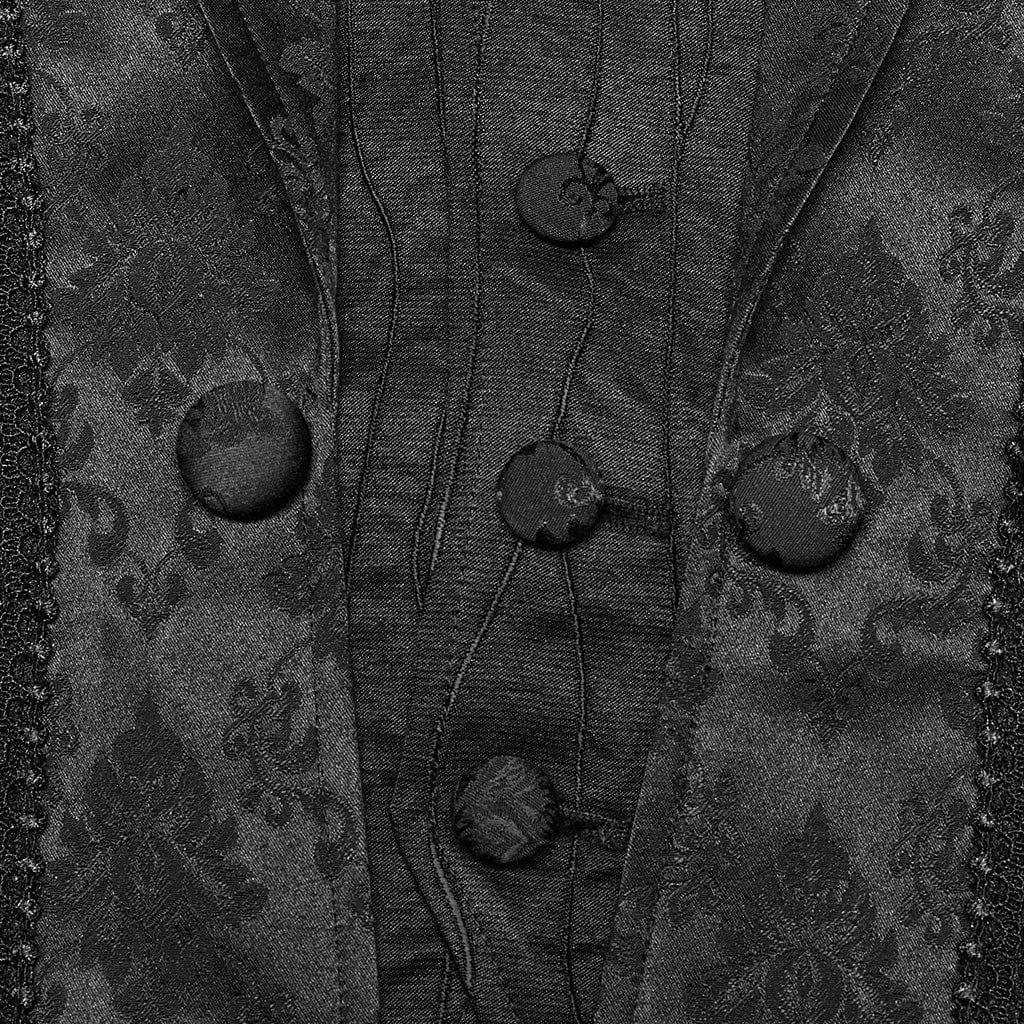 Men's Gothic Floral Printed Ruffled Vest
