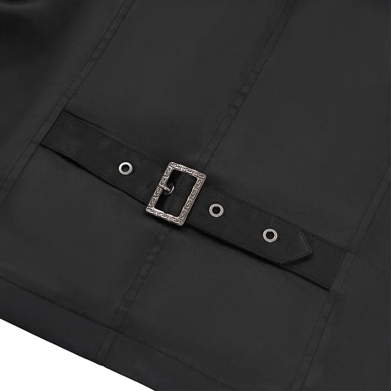 Men's Gothic Floral Studs Buckle-up Waistcoat Gloden