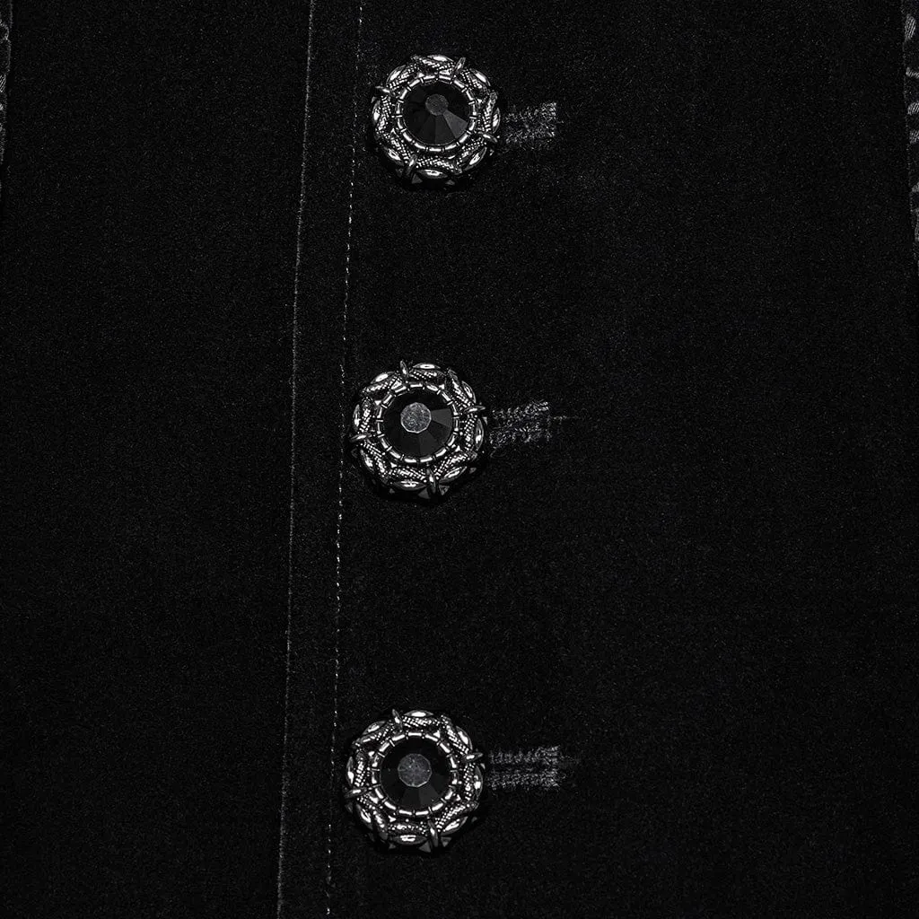 Men's Gothic Lace-up Floral Velvet Waistcoat