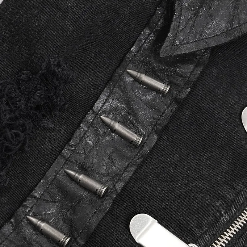 Men's Gothic Rivets Chain Rings Vest