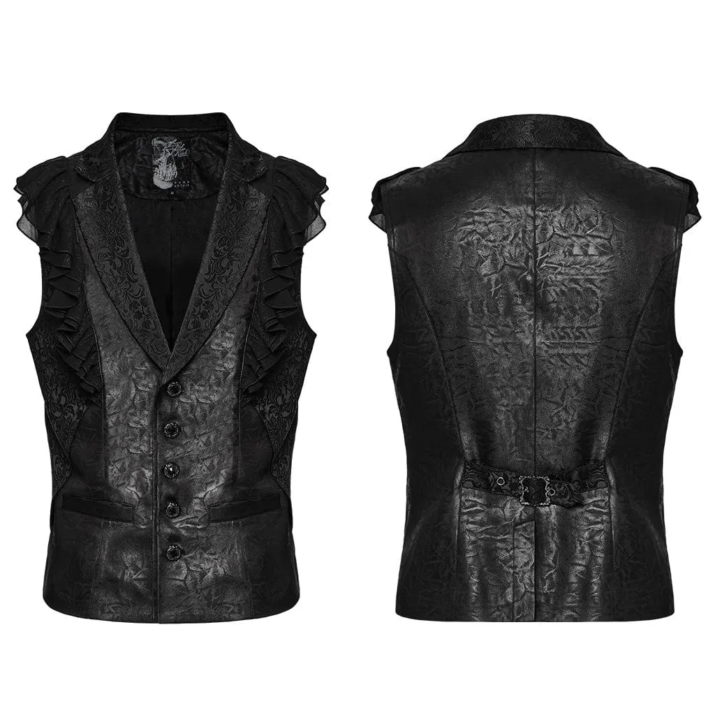 Men's Gothic Ruffled Buckle-up Waistcoat