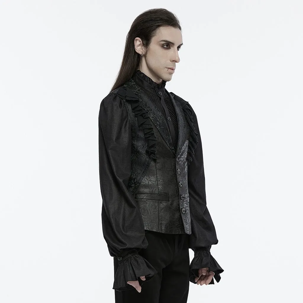 Men's Gothic Ruffled Buckle-up Waistcoat