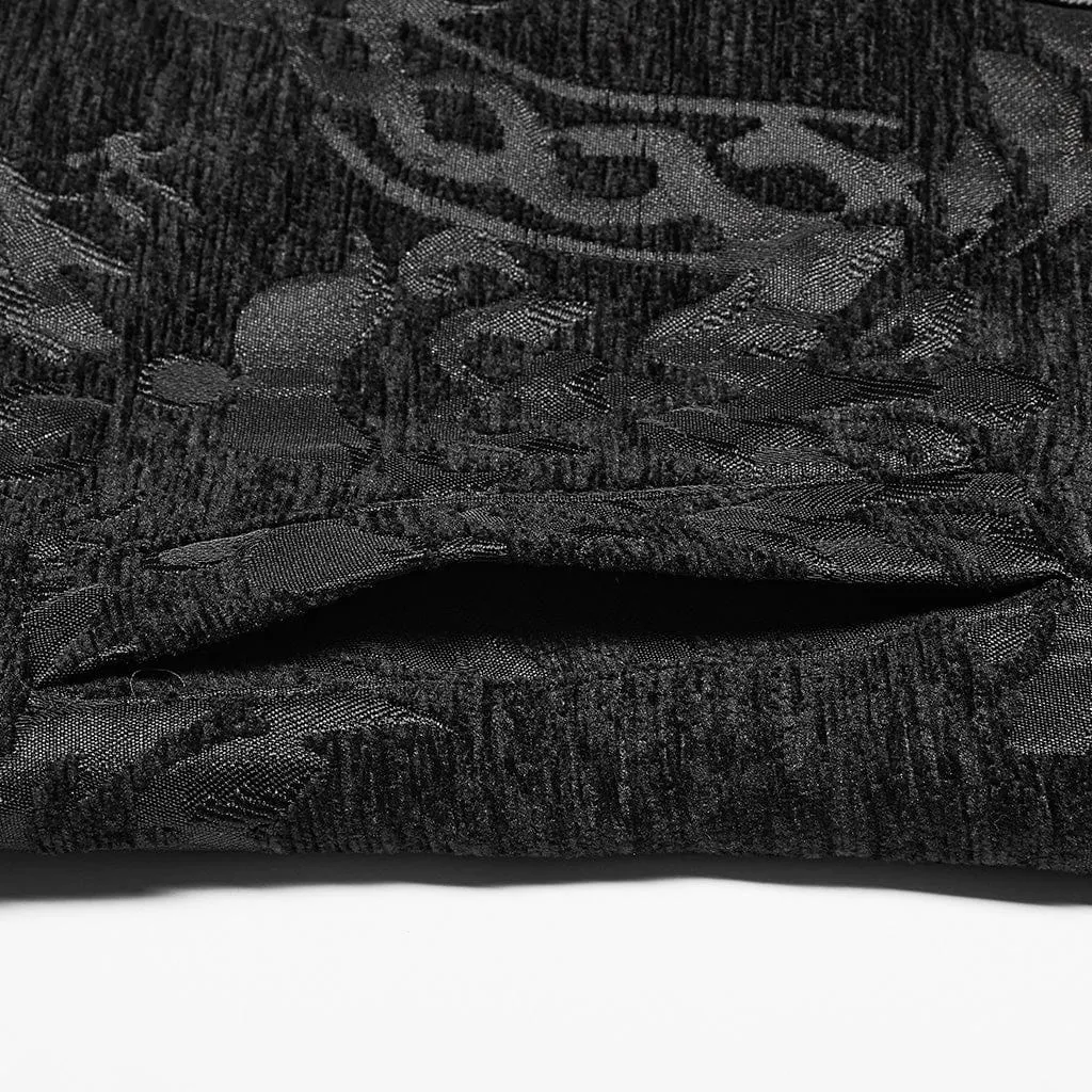 Men's Gothic Stand Collar Embossed Vest