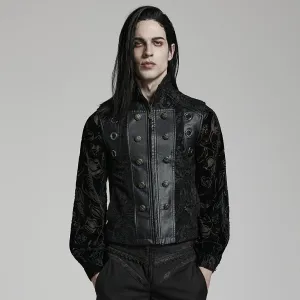 Men's Gothic Stand Collar Embossed Vest