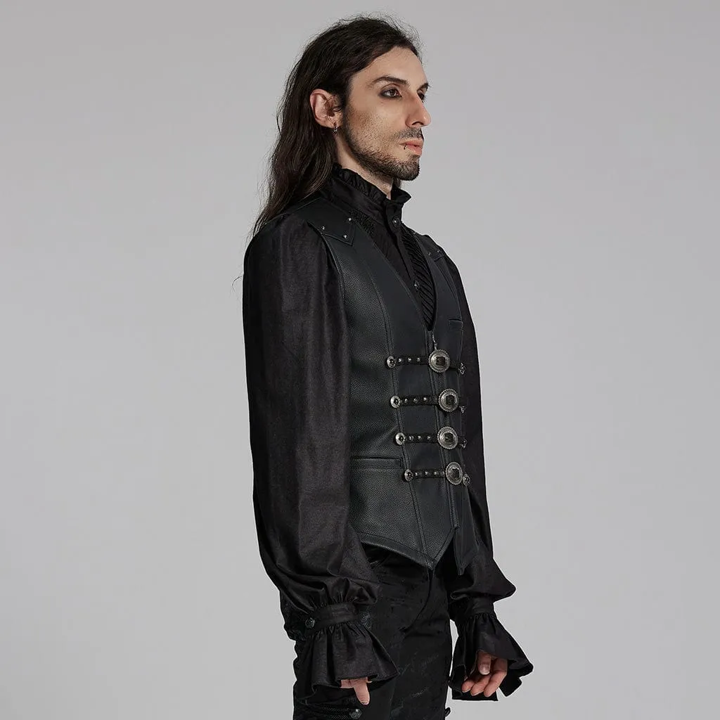 Men's Gothic Studs Buckle-up Waistcoat