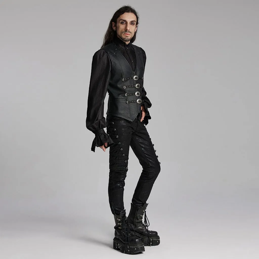Men's Gothic Studs Buckle-up Waistcoat