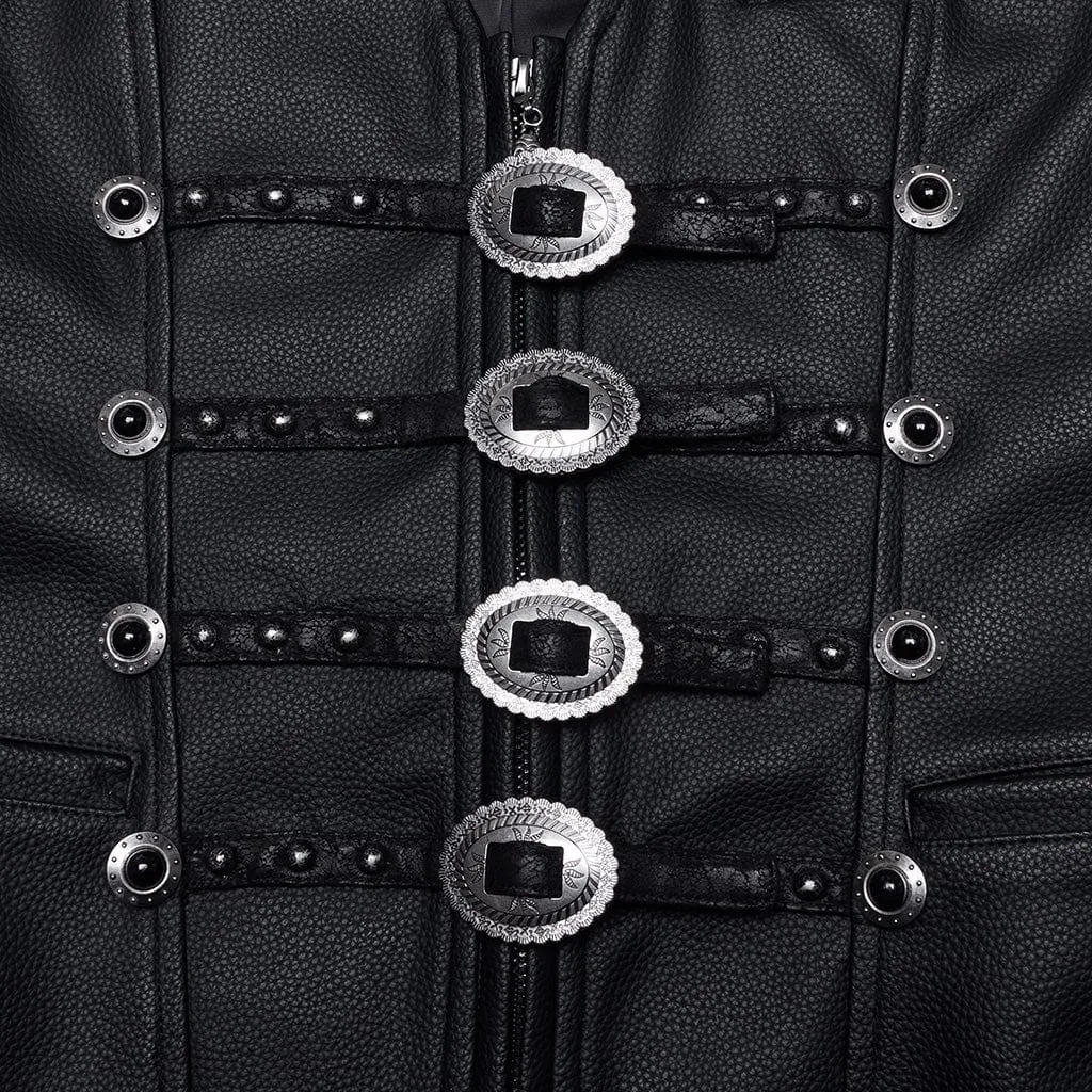 Men's Gothic Studs Buckle-up Waistcoat