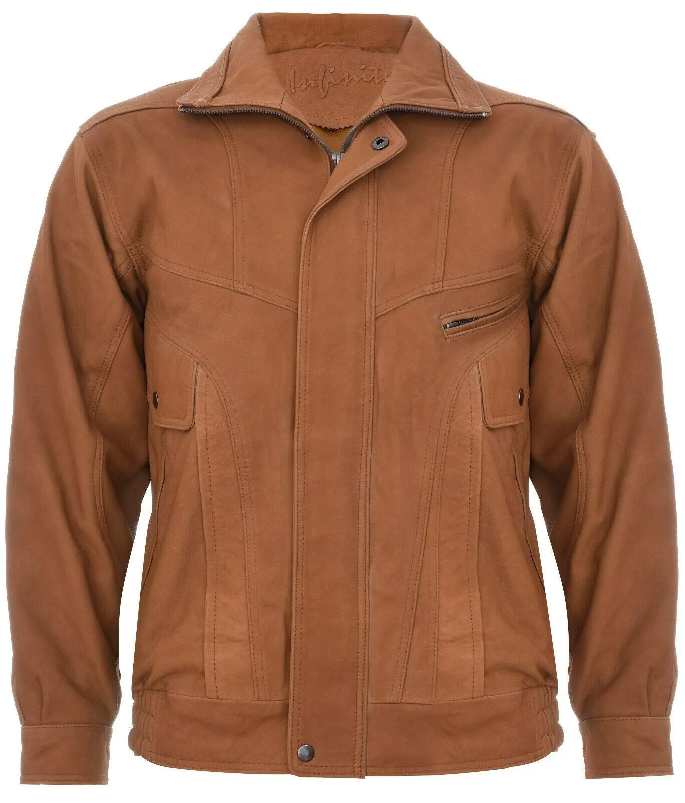 Mens Leather Bluson Tailored Bomber Jacket