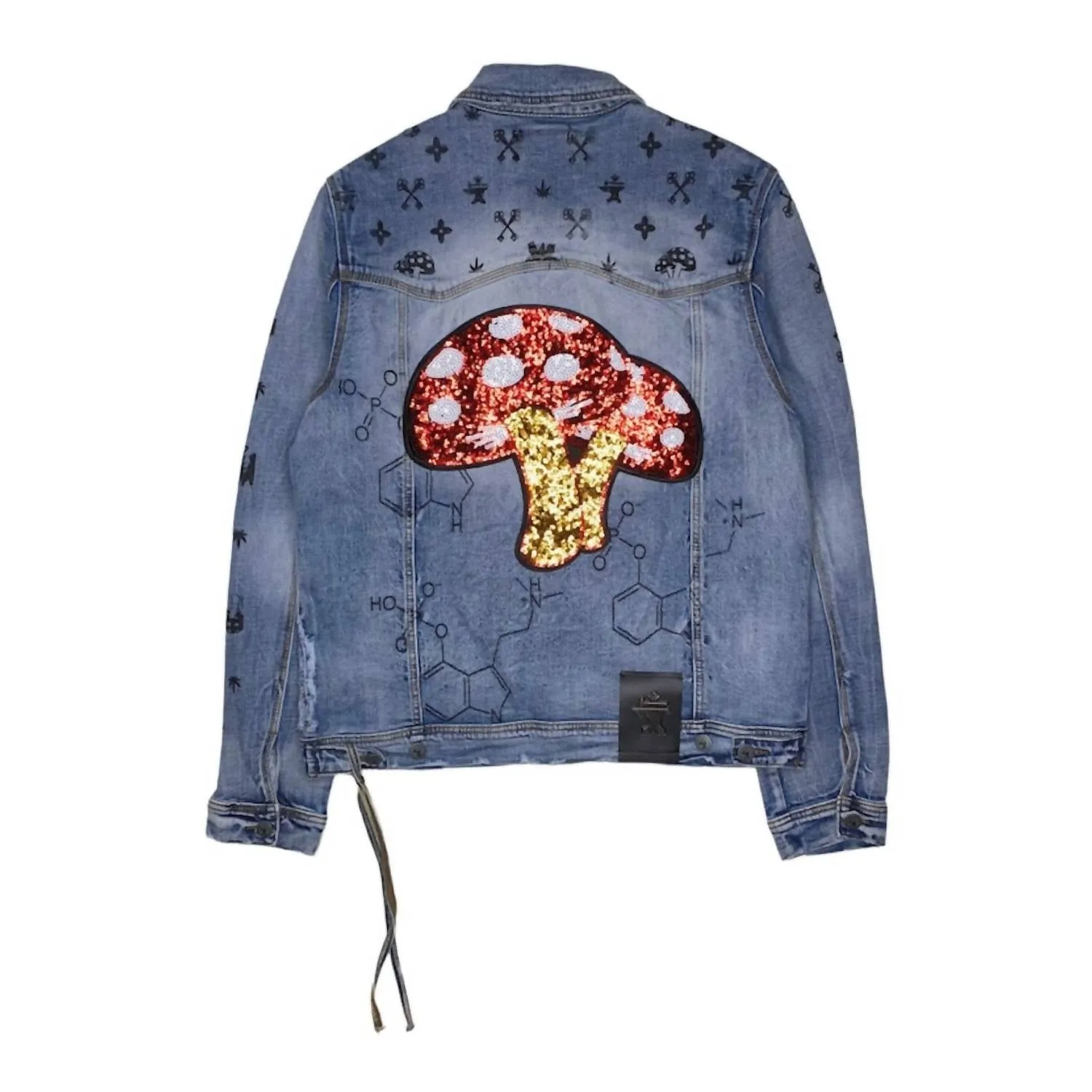 Men's Mushroom Angel Vs Devil Denim Jacket In Indigo