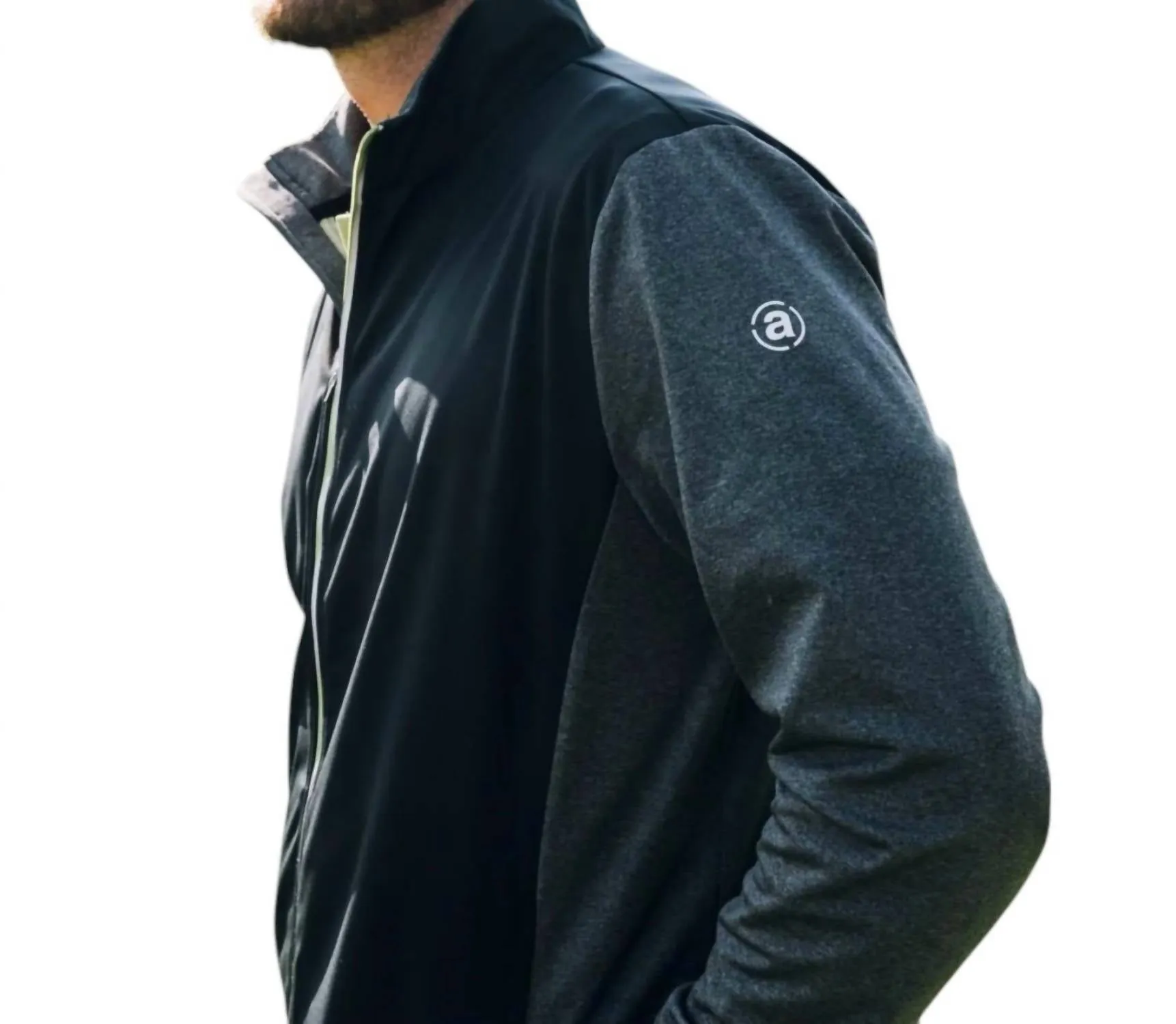 Men's Navan Softshell Hybrid Jacket In Black/dark Grey Melange