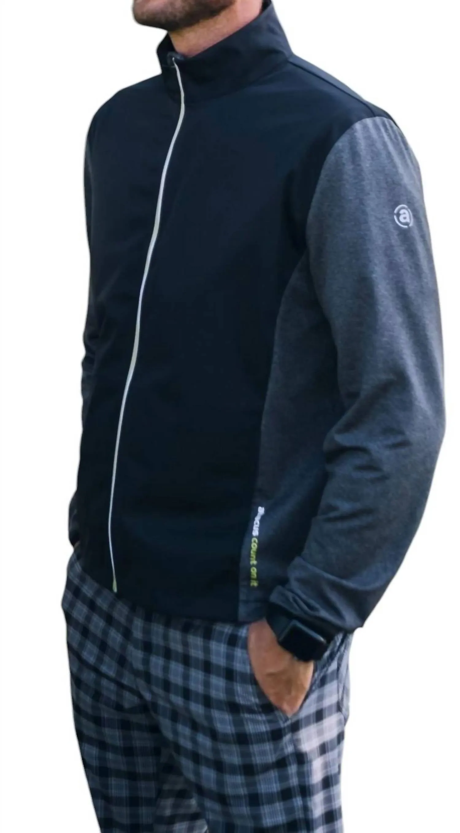 Men's Navan Softshell Hybrid Jacket In Black/dark Grey Melange