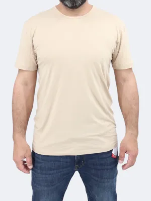 Men's Plain Sports T-Shirt,Beige