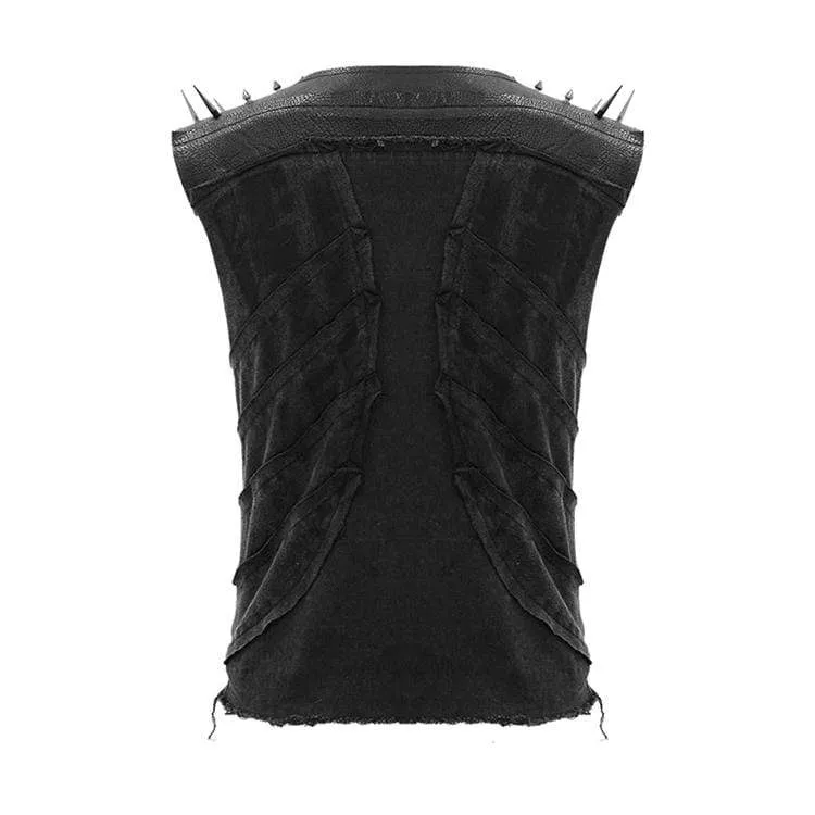Men's Punk Rivets Lacing Vest