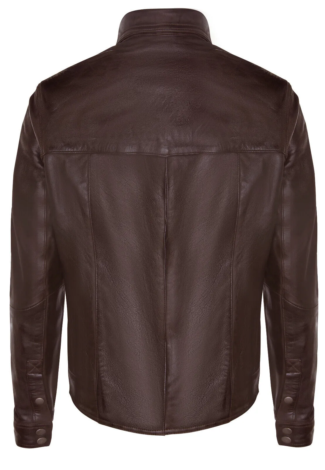 Mens Retro Leather Shirt Jeans Jacket-Beijing