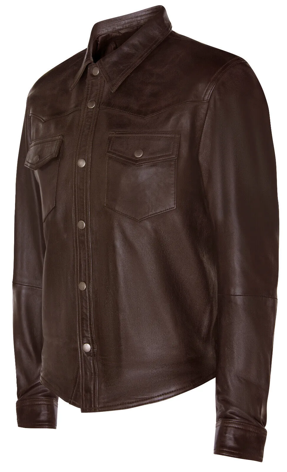 Mens Retro Leather Shirt Jeans Jacket-Beijing
