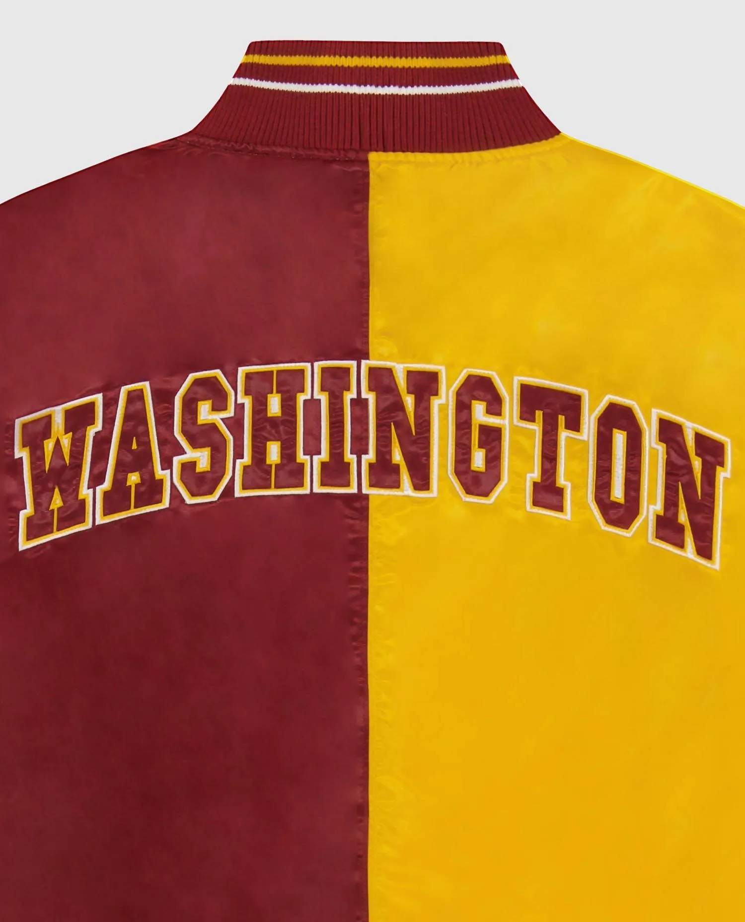 Men's Washington Commanders Varsity Satin Full-Snap Starter Jacket In Gold/burgundy