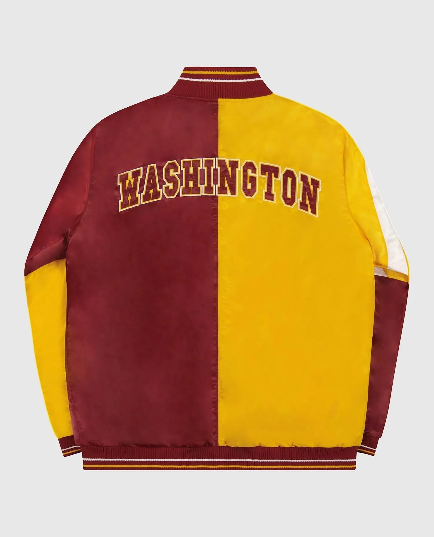 Men's Washington Commanders Varsity Satin Full-Snap Starter Jacket In Gold/burgundy