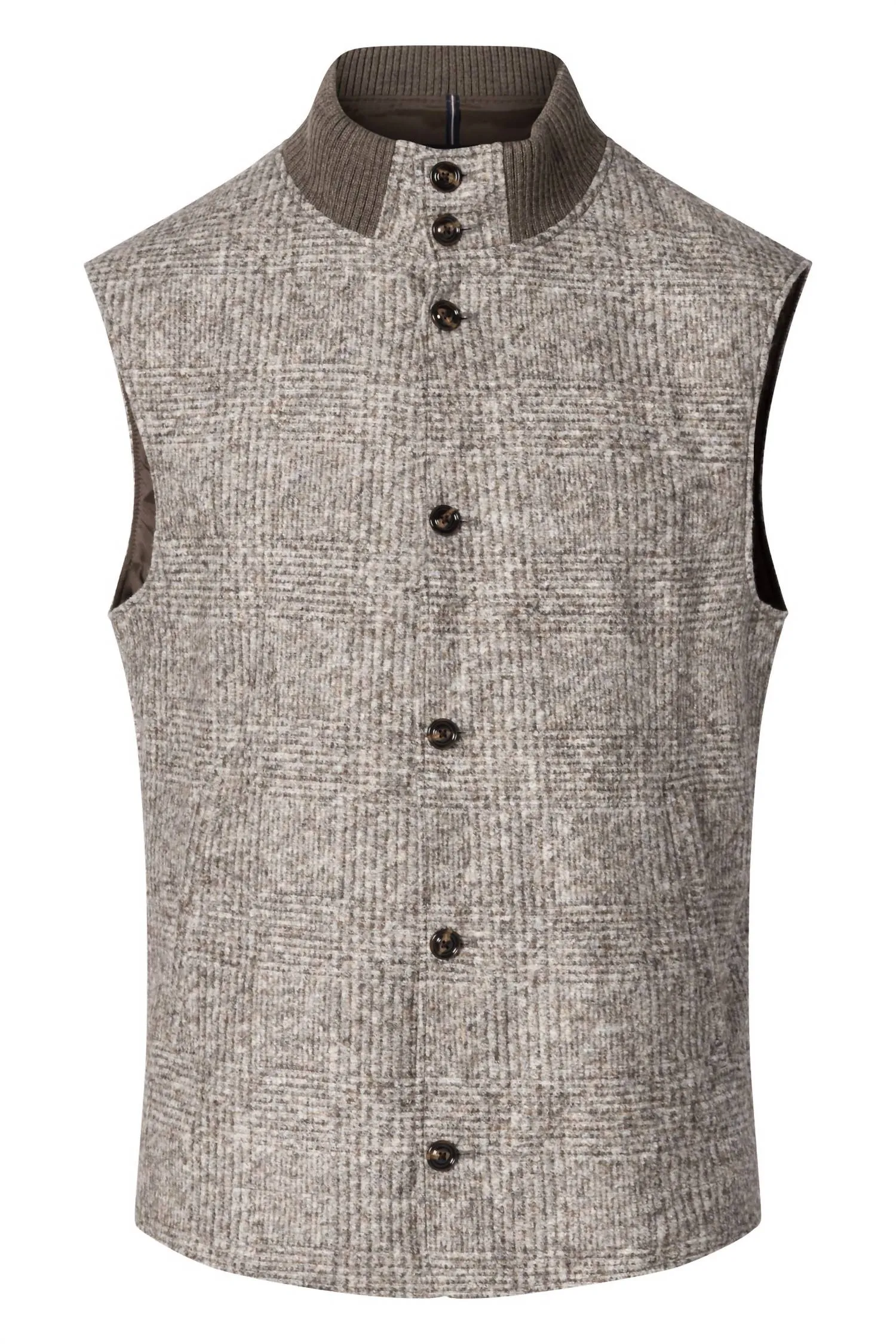 Men's Wermut Waistcoat In Olive Glen Check