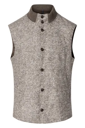 Men's Wermut Waistcoat In Olive Glen Check