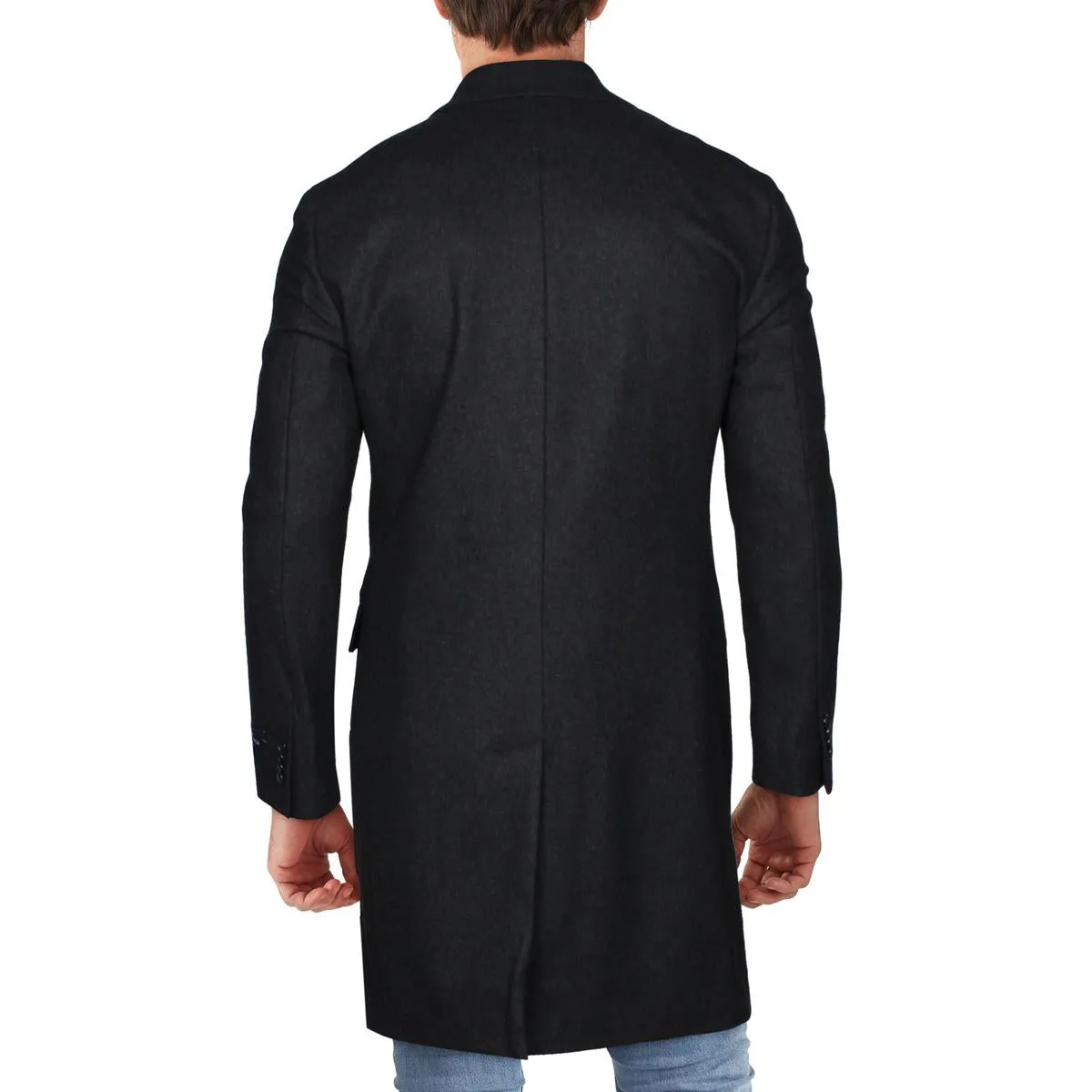 Mens Wool Blend Midi Car Coat