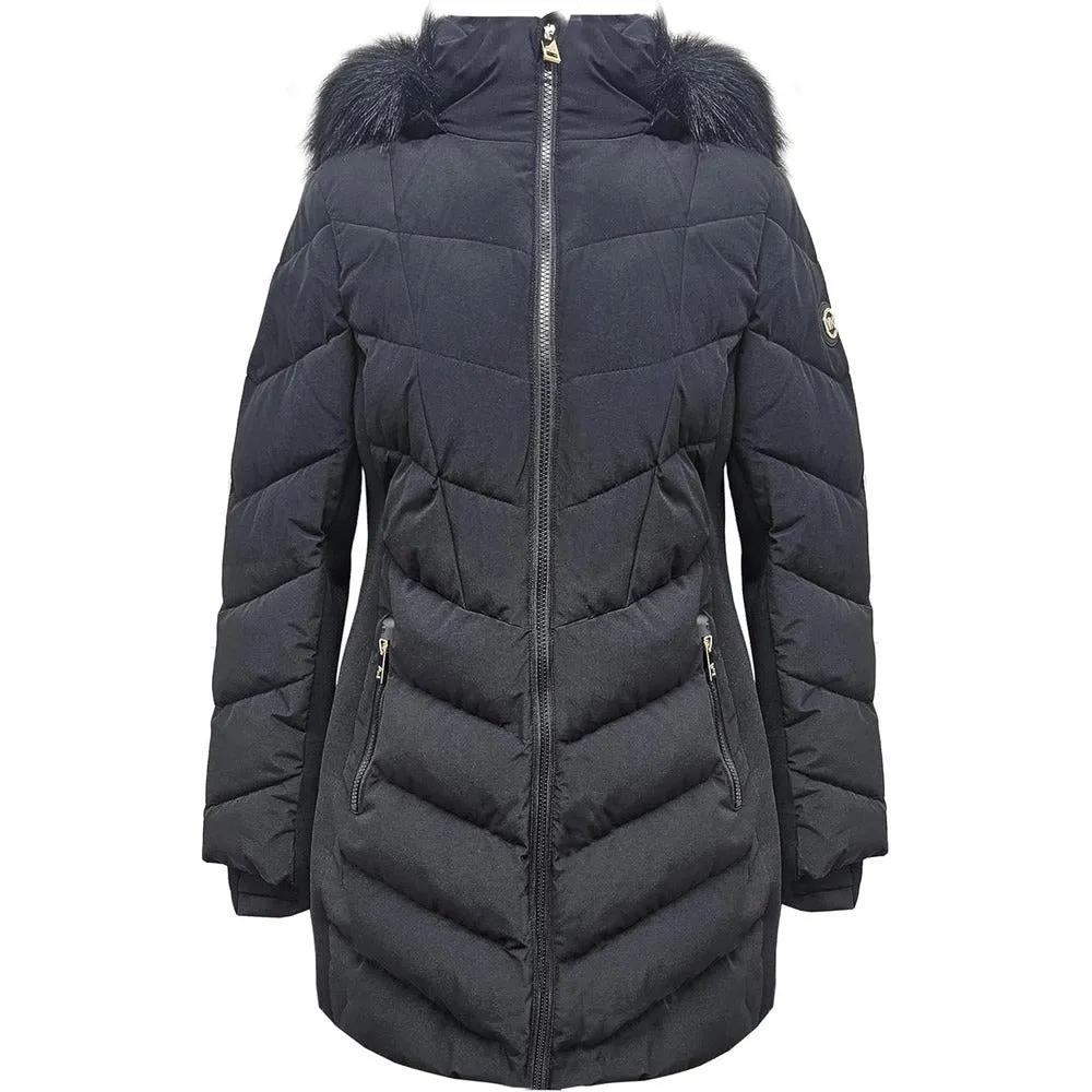 Michael Michael Kors Women's Chevron Scuba Coat, Black