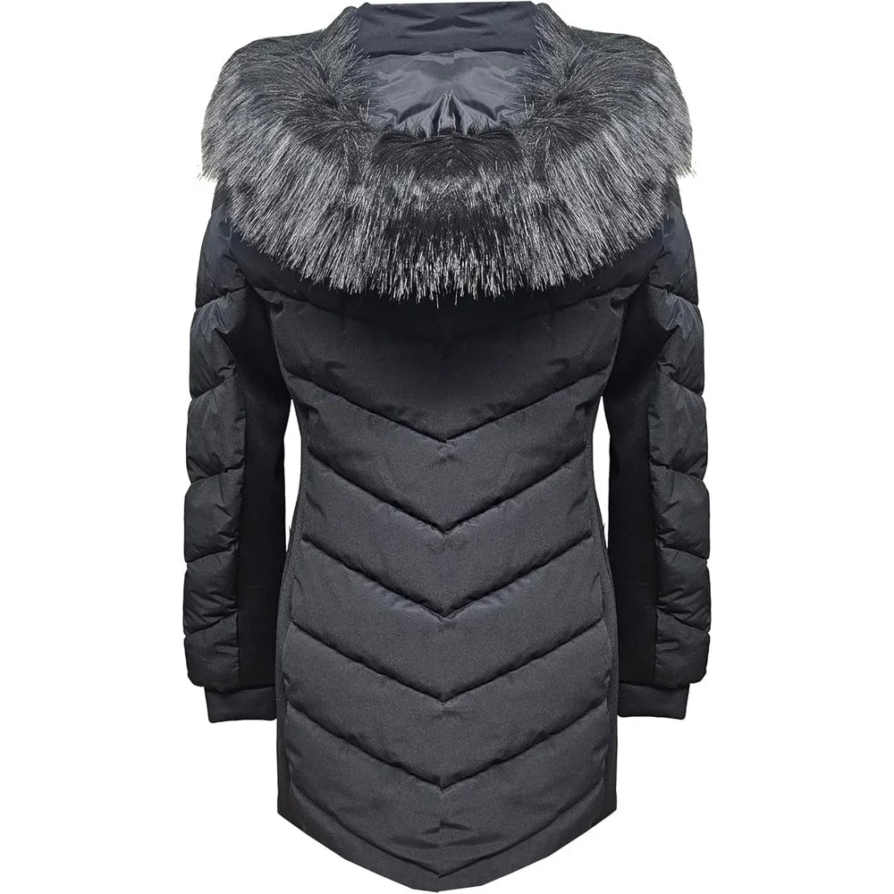Michael Michael Kors Women's Chevron Scuba Coat, Black