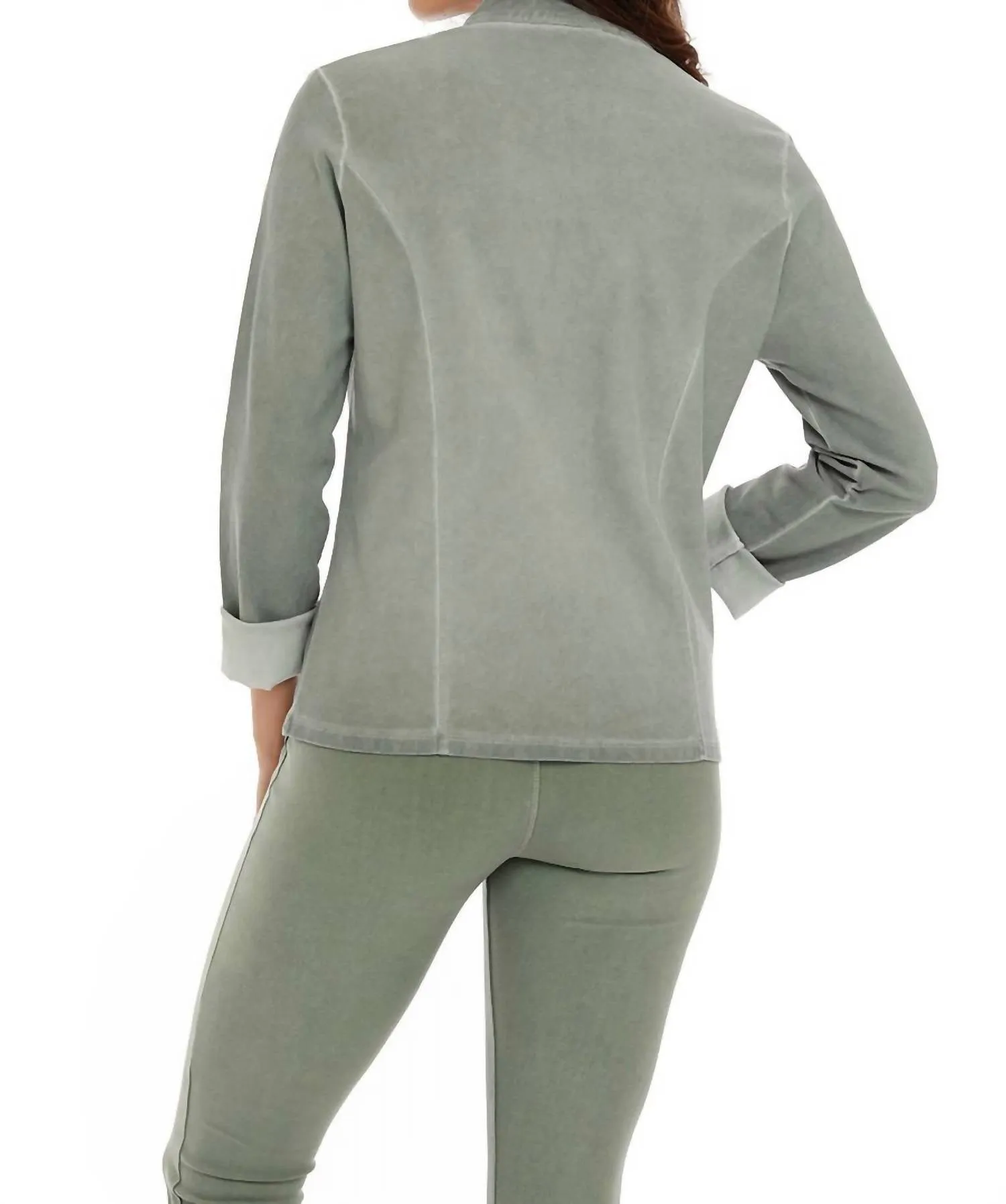 Mikayla Short Zip Up Jacket In Olive