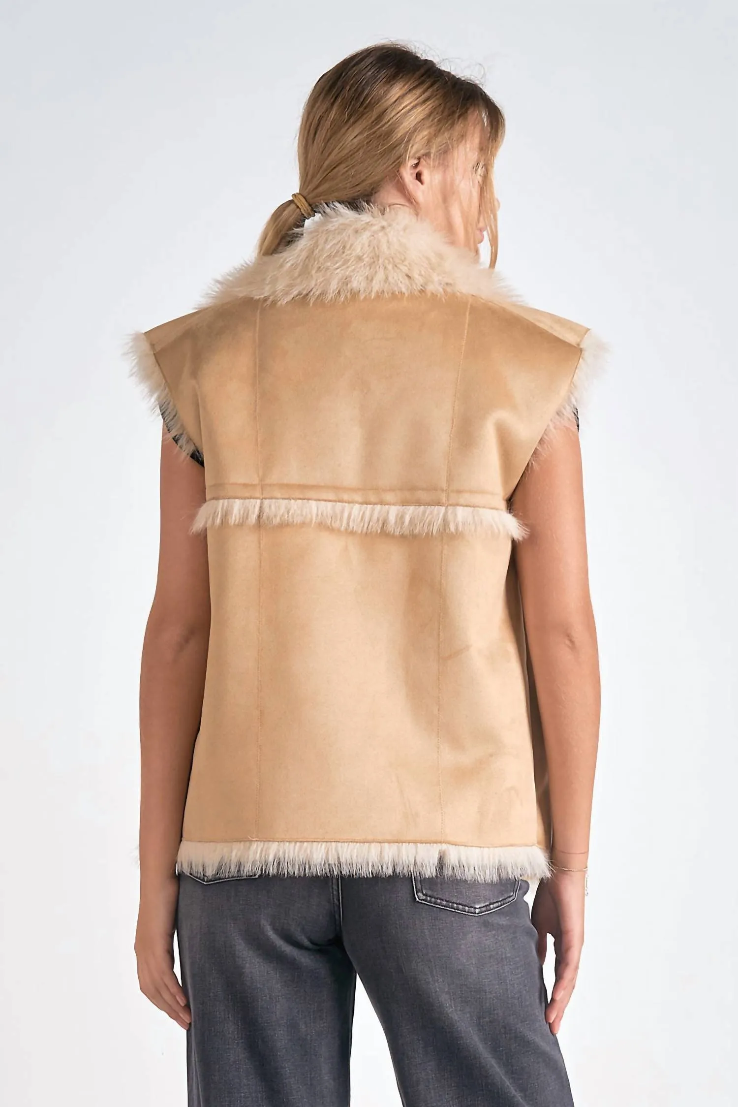 Milan Long Vest In Tan