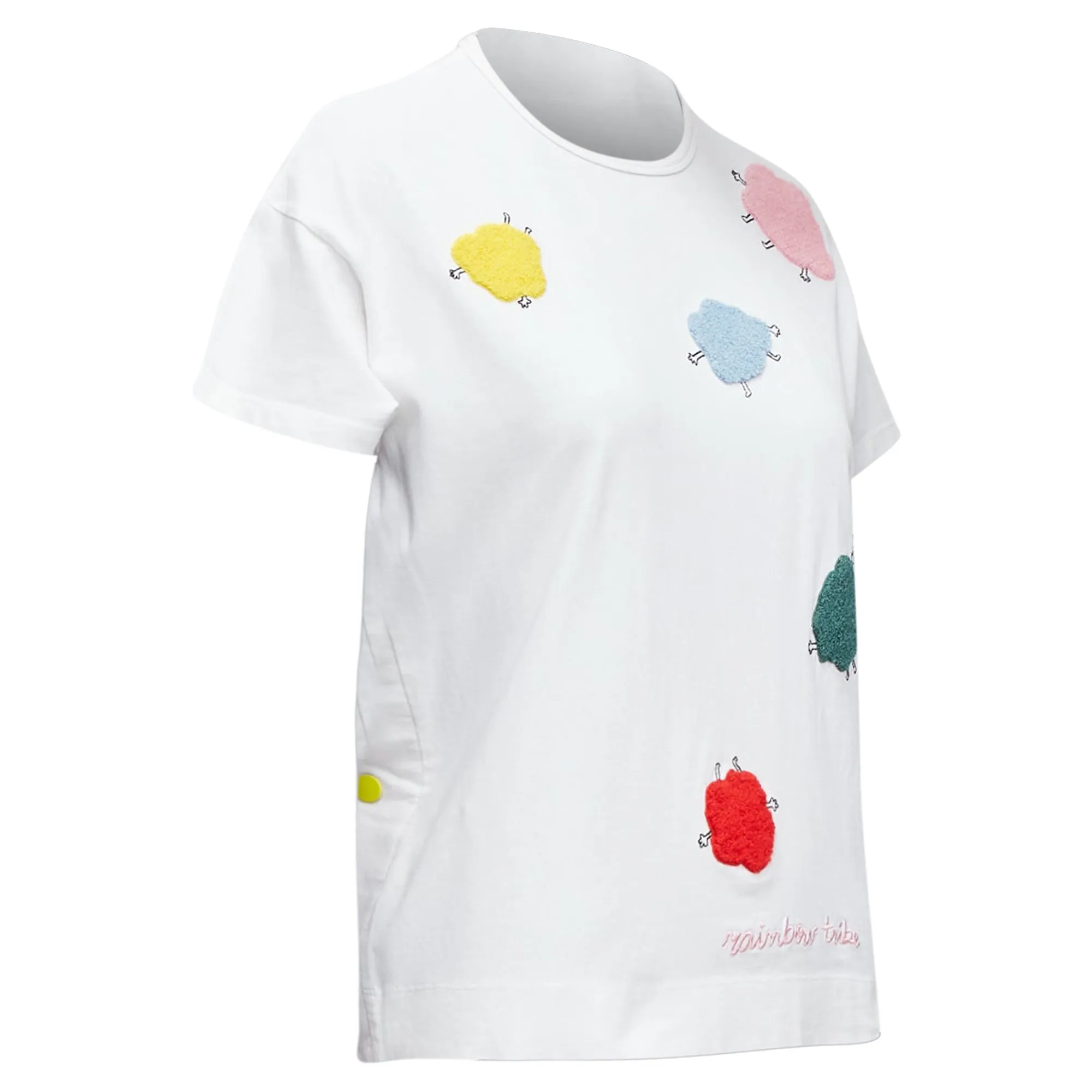 Mira Mikati Rainbow Tribe Tufted Sheep Button Side Short Sleeve Tshirt