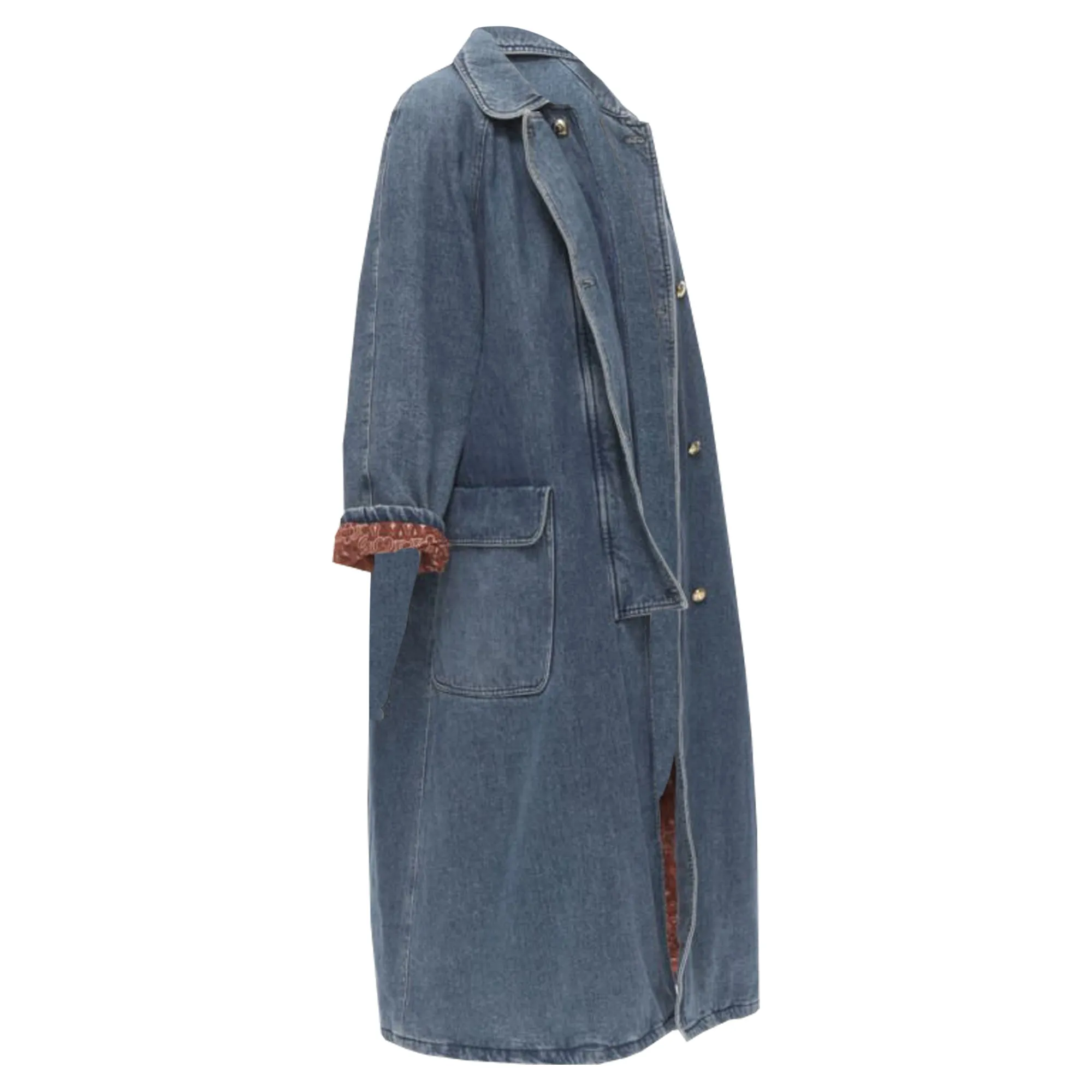 Moschino Jeans denim paisley lined padded coat