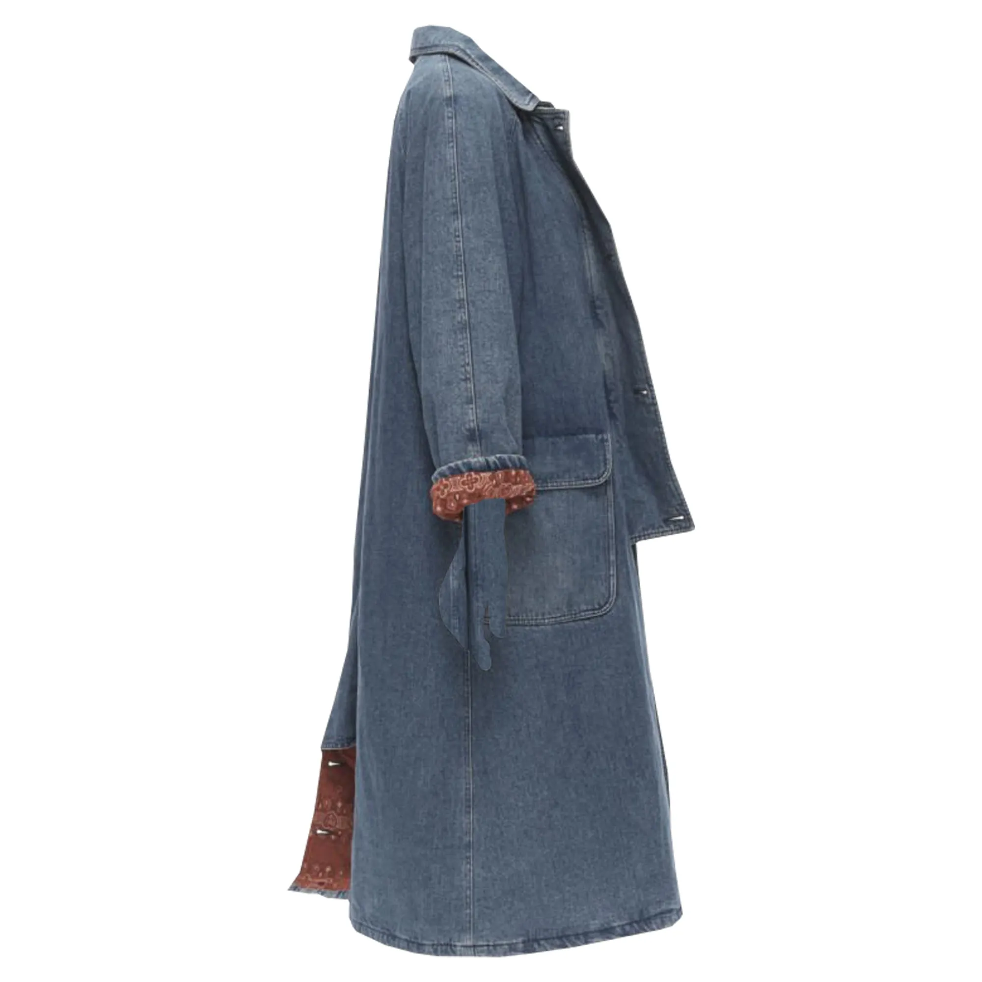 Moschino Jeans denim paisley lined padded coat