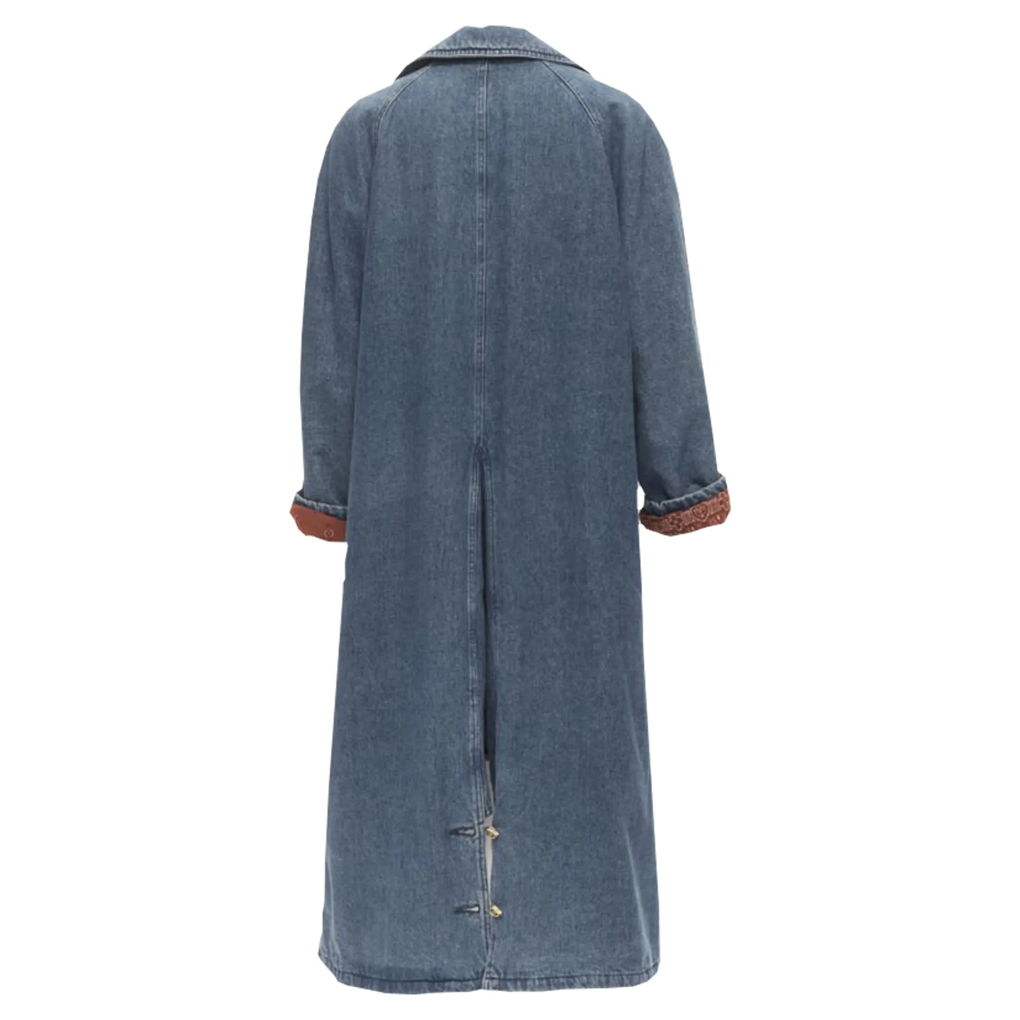 Moschino Jeans denim paisley lined padded coat