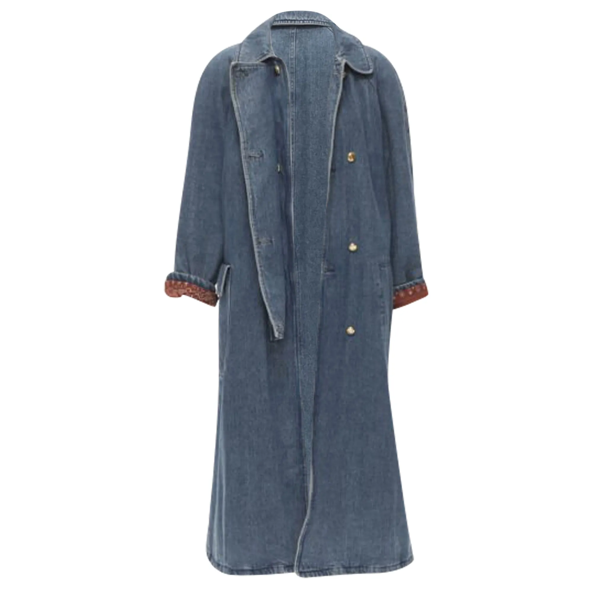 Moschino Jeans denim paisley lined padded coat