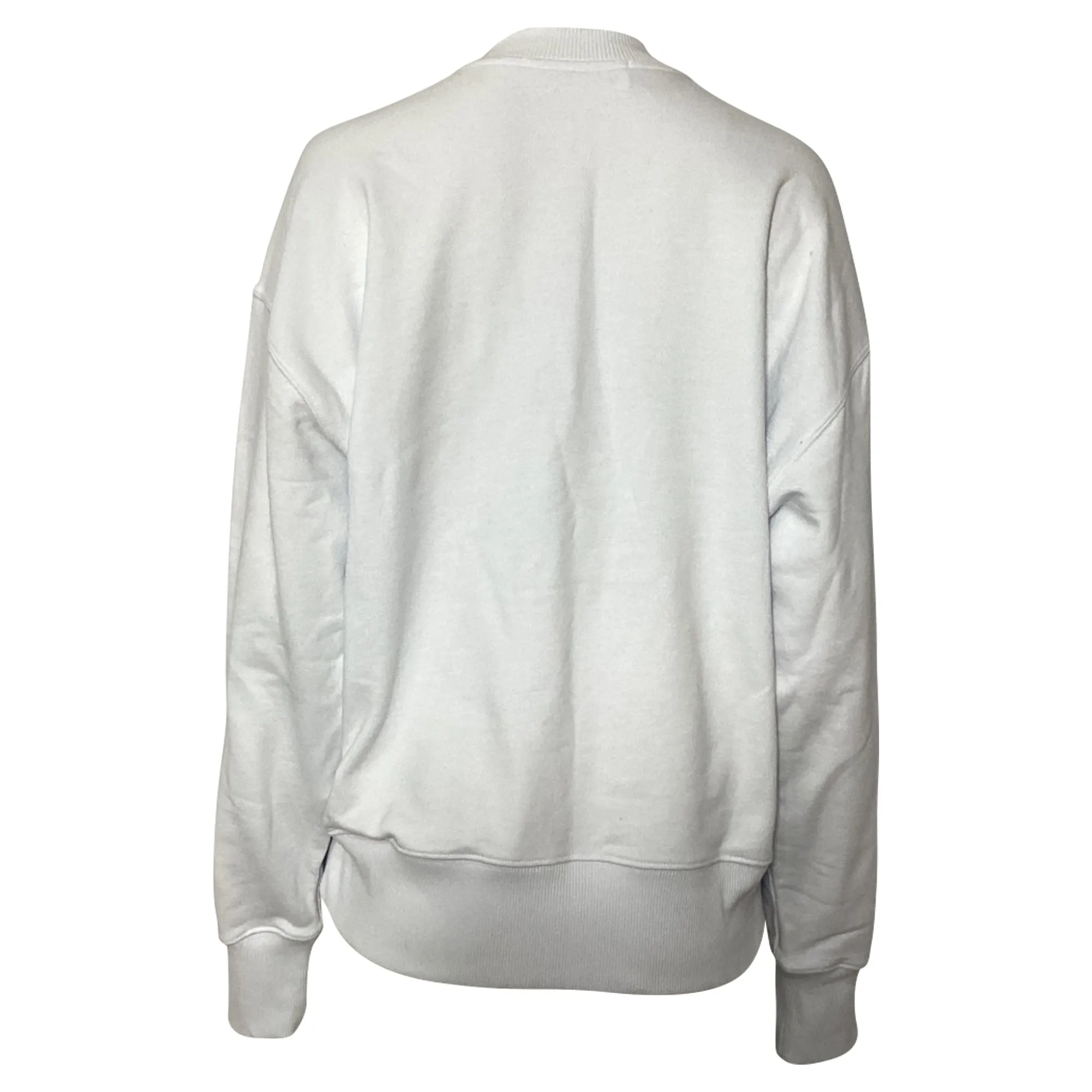 MSGM Logo Sweater in White Cotton