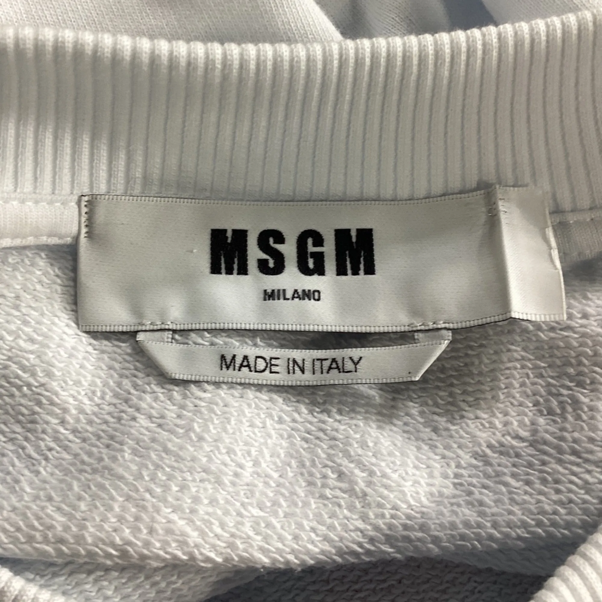 MSGM Logo Sweater in White Cotton