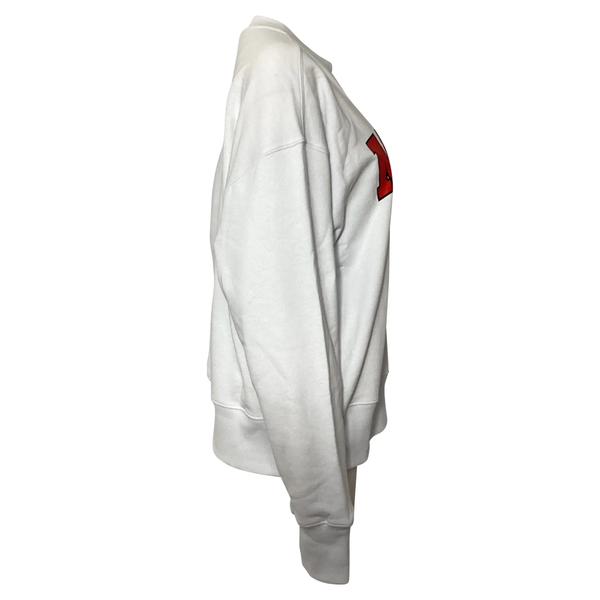 MSGM Logo Sweater in White Cotton