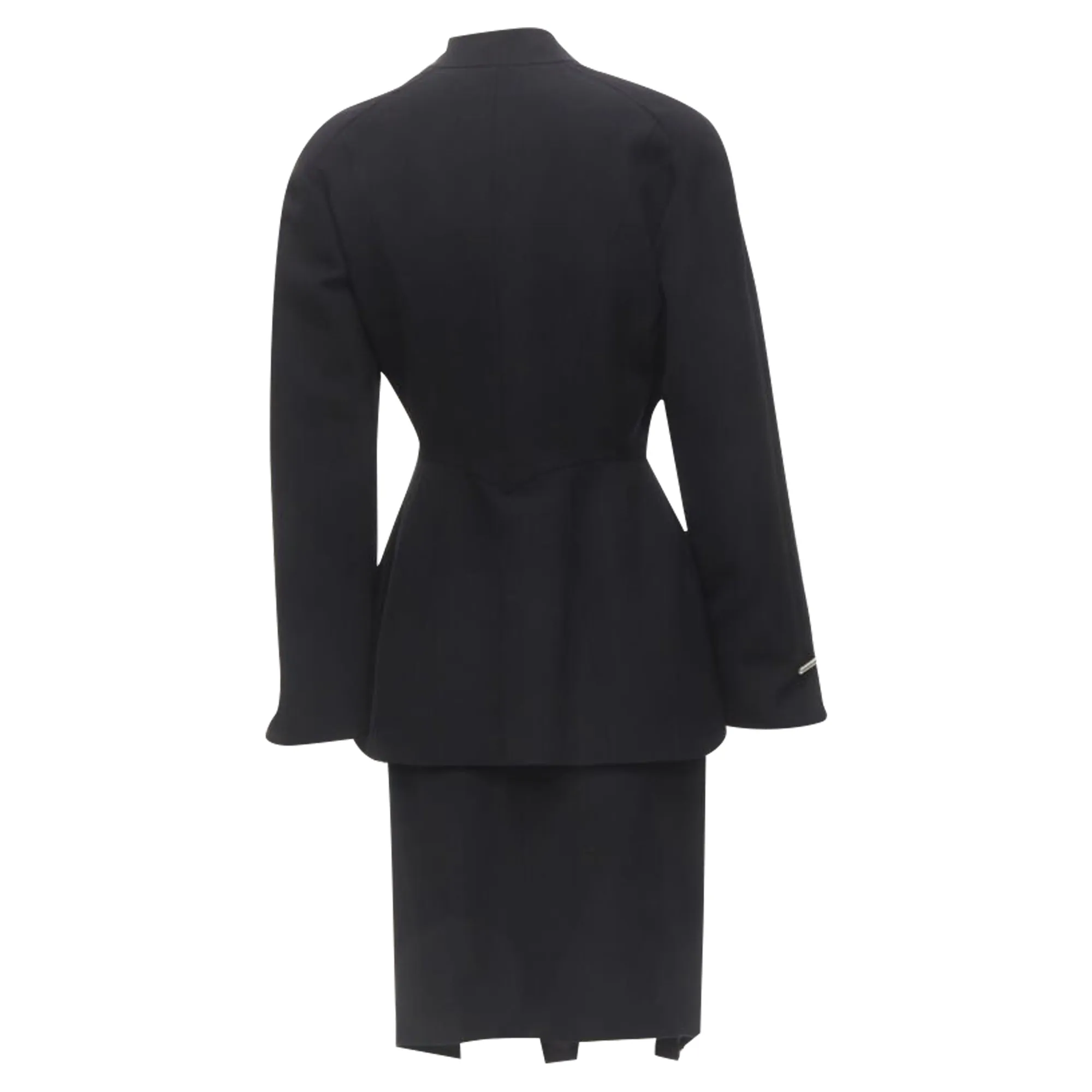 Mugler silver double breasted jacket skirt