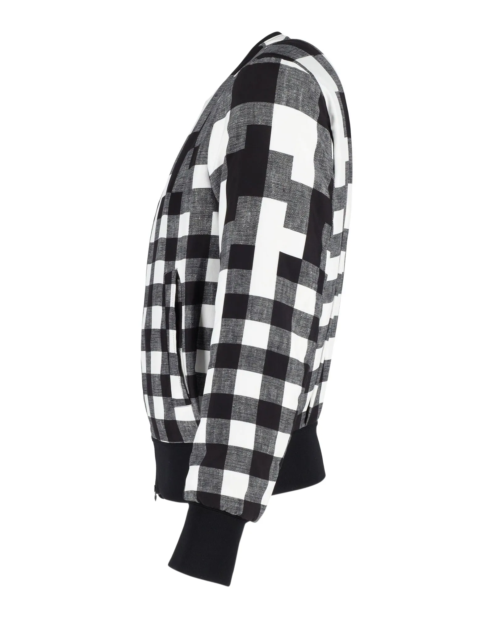 Neil Barrett Checkered Bomber Jacket in Black Viscose