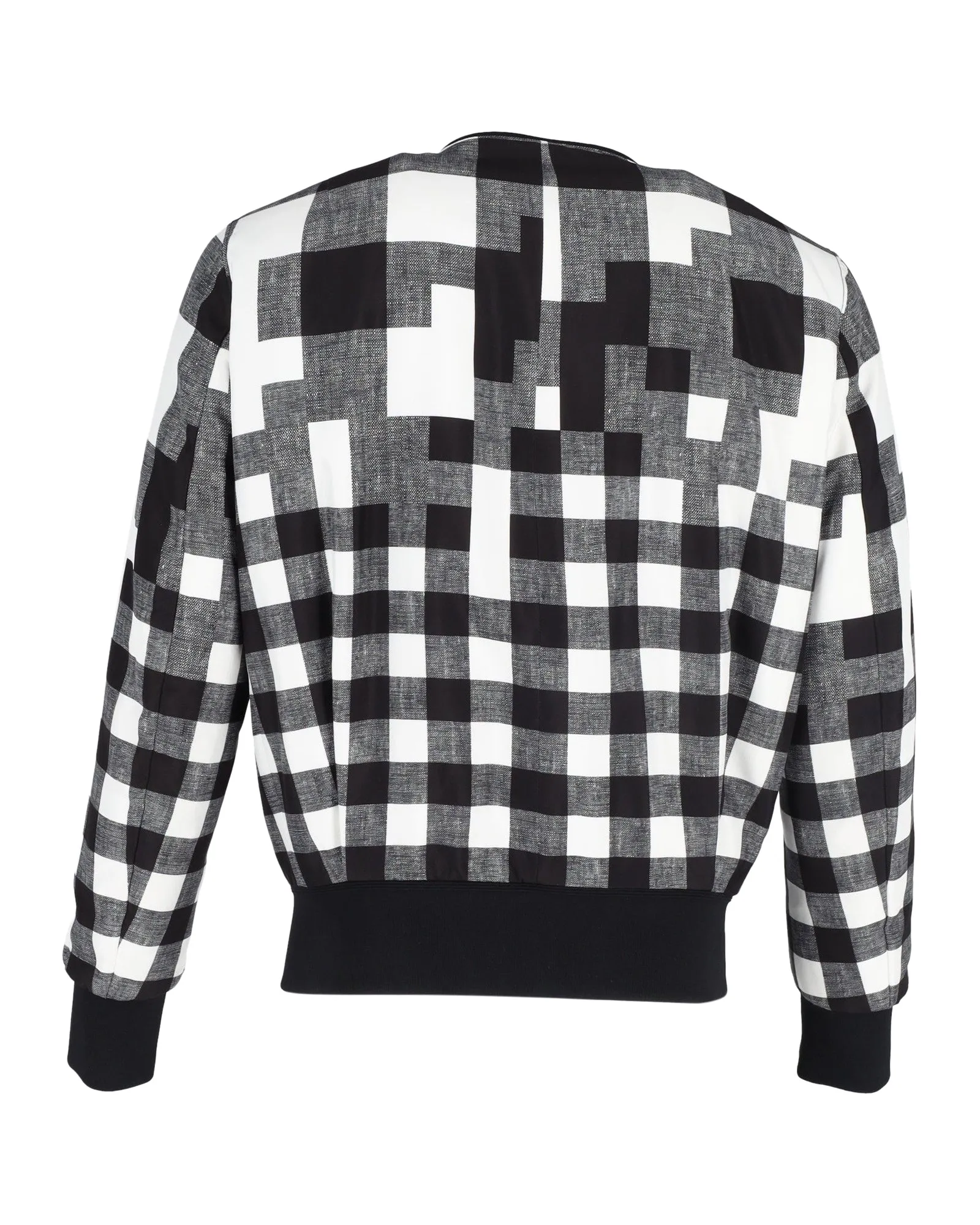 Neil Barrett Checkered Bomber Jacket in Black Viscose