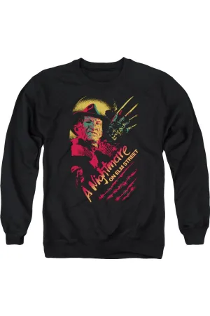 Nightmare On Elm Street Freddy Claws Adult Crewneck Sweatshirt