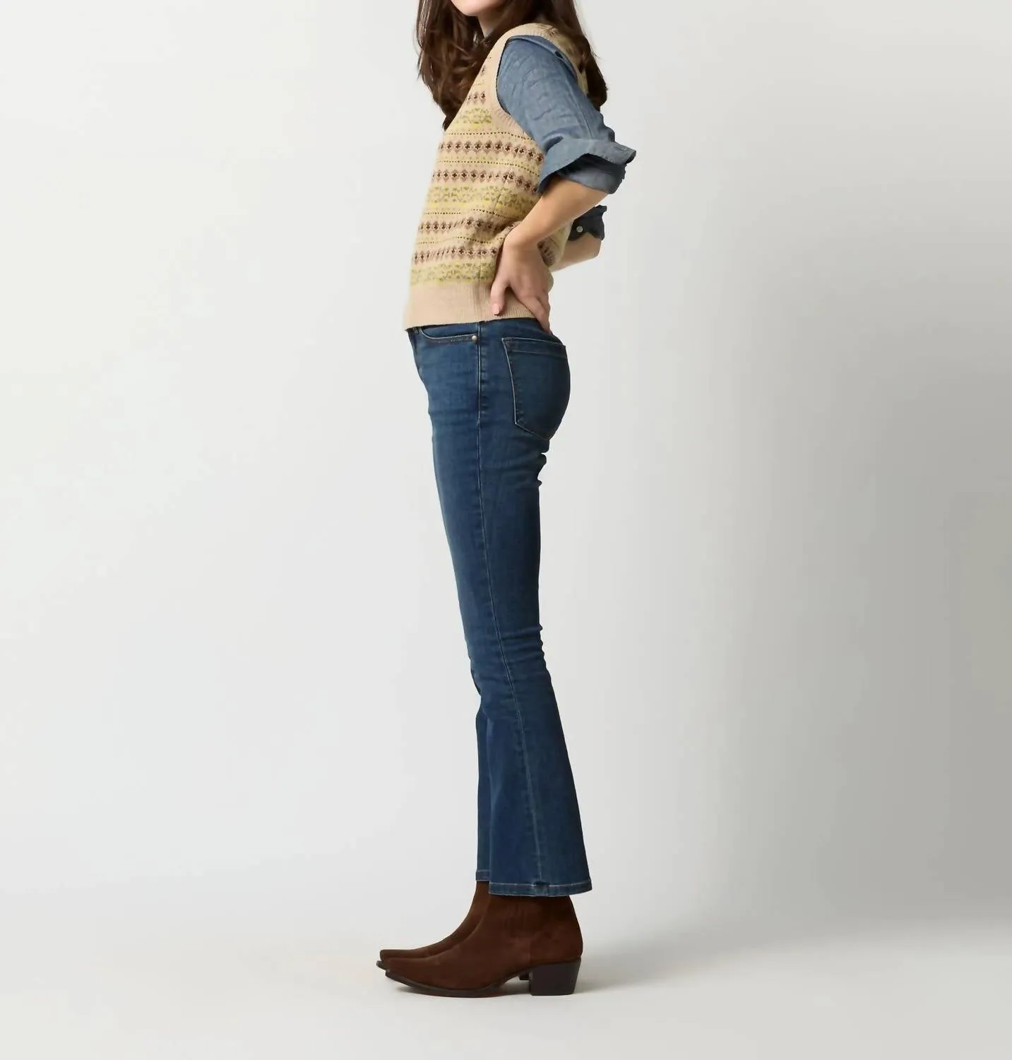 Noemi Vest In Beige/brown/yellow
