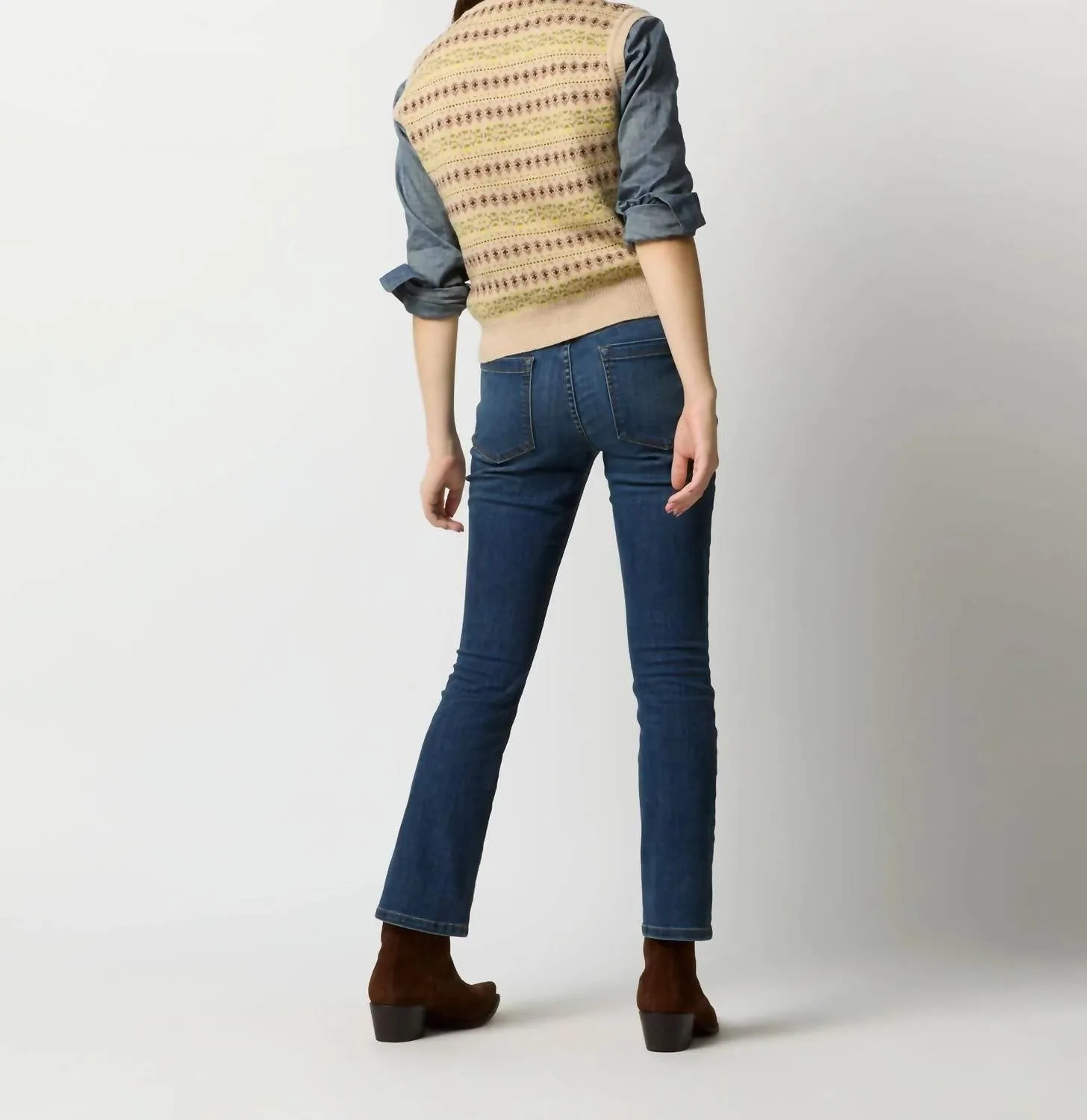 Noemi Vest In Beige/brown/yellow