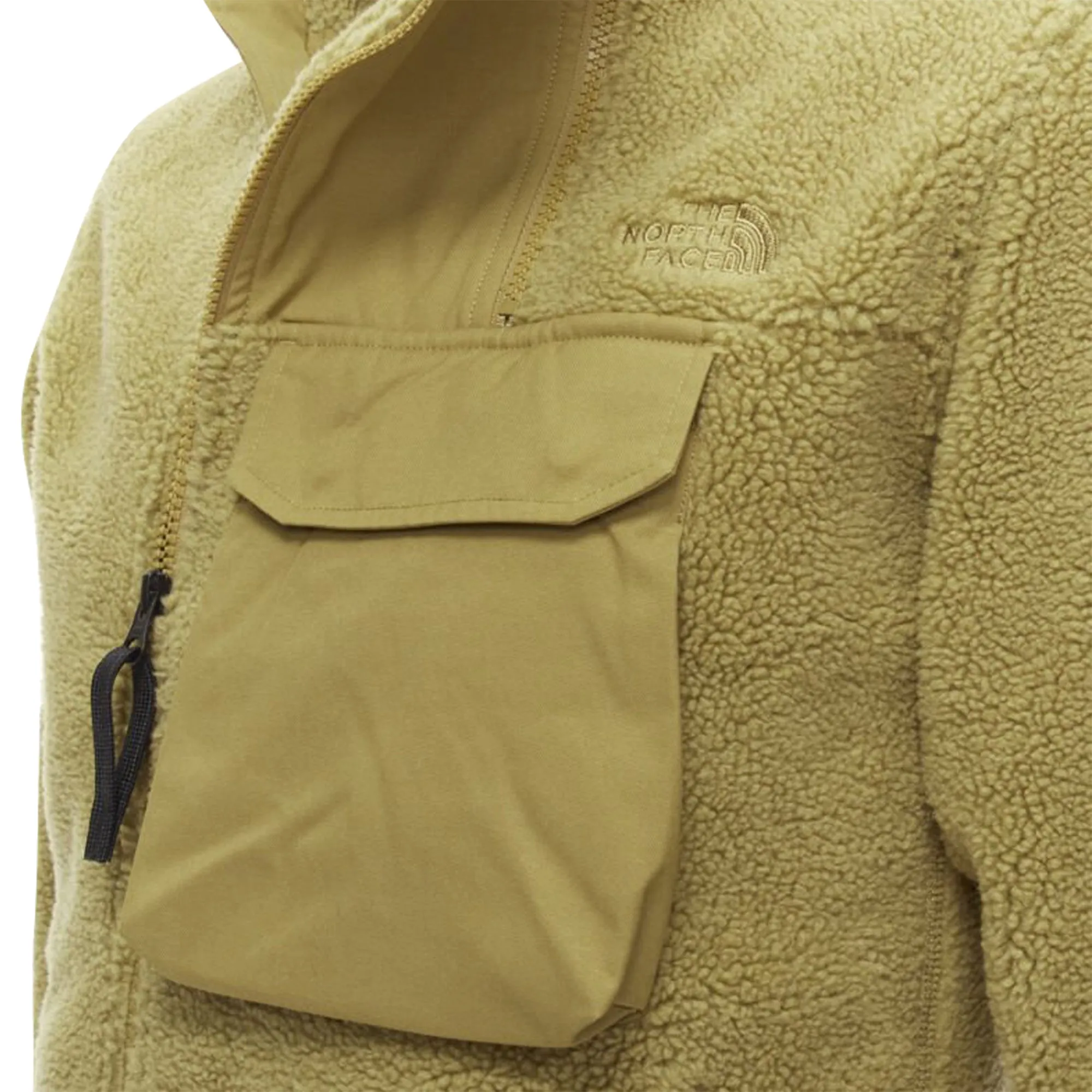 North Face fleece patch pocket asymmetric zip up jacket